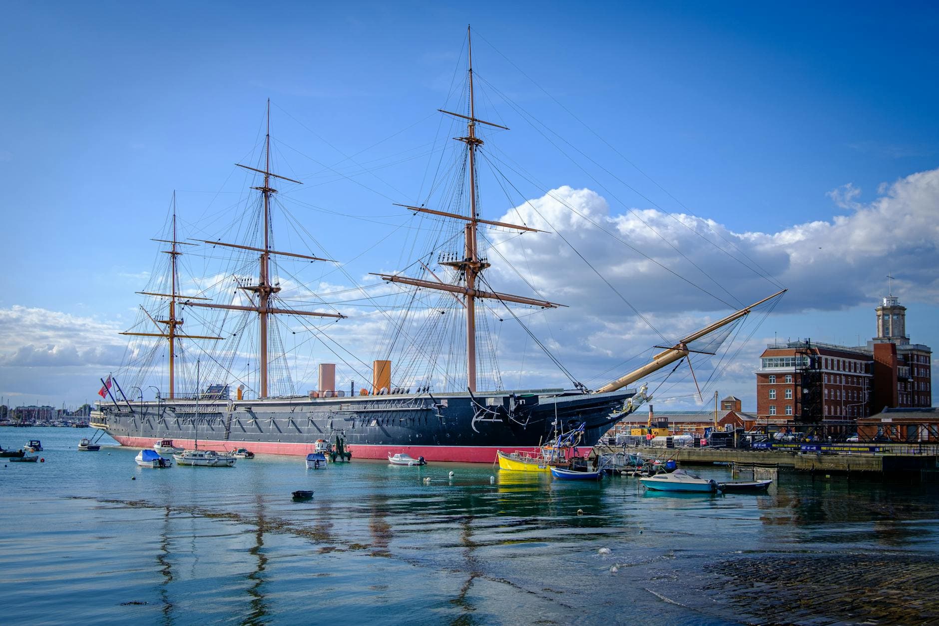 HMS Warrior docked in Portsmouth Harbour